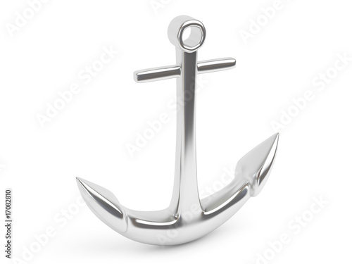 Anchor 3d render isolated on white background