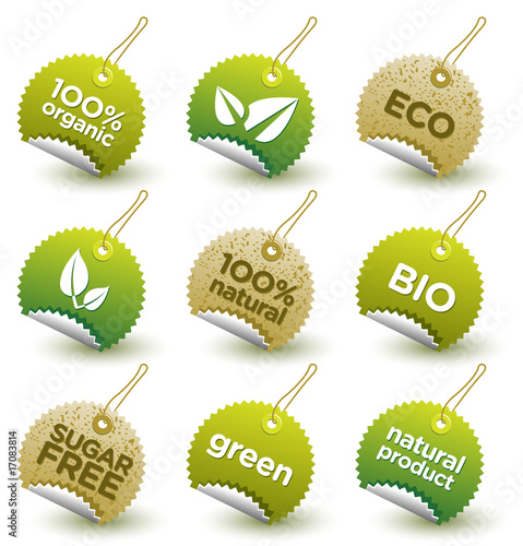 Vector green organic labels