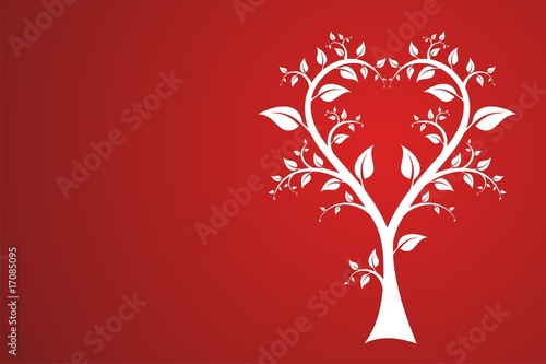 Red heart tree photo