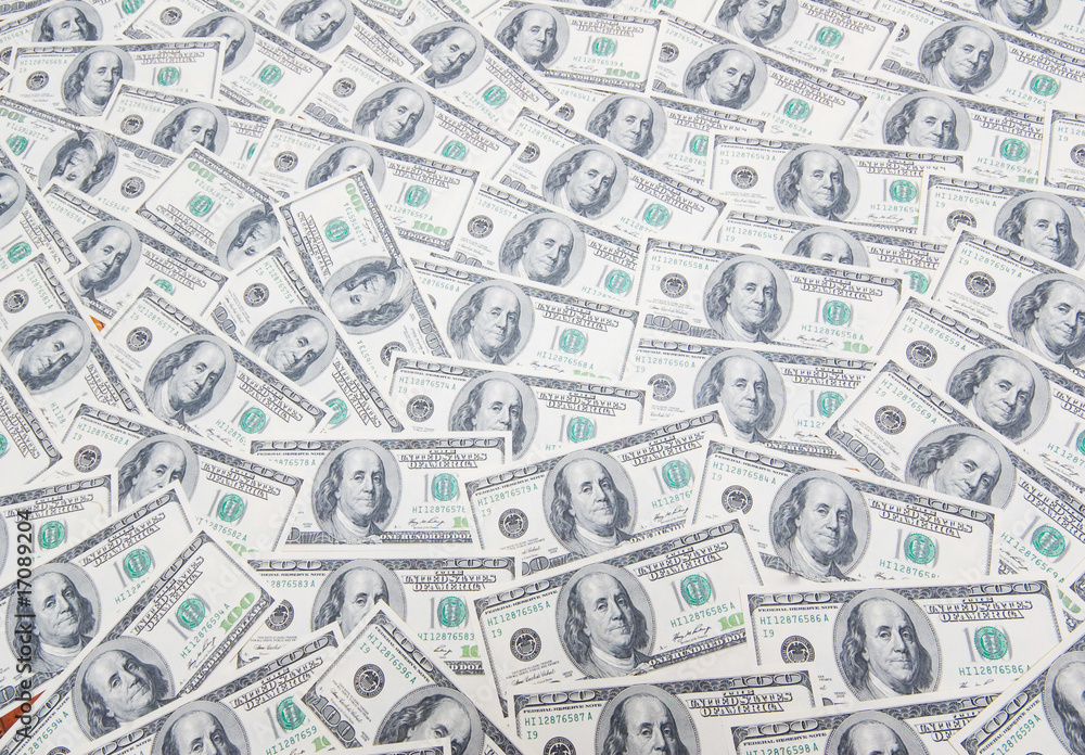 Background with many american hundred dollar bills Background with many american hundred dollar bills