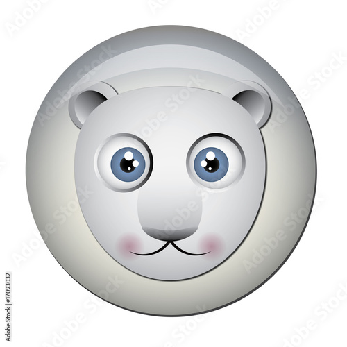 Chapa cabeza de oso polar
