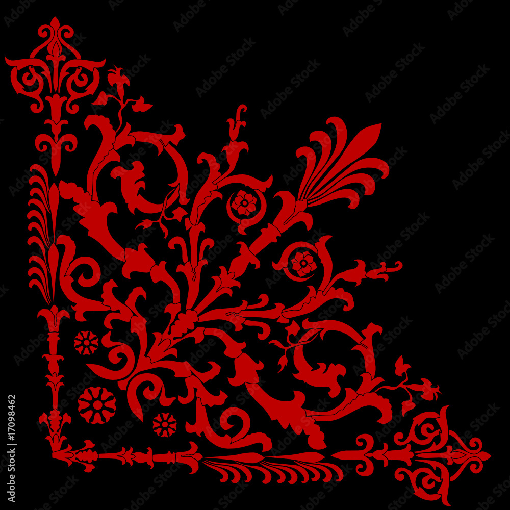 red on black corner pattern red on black corner pattern