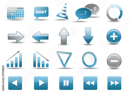 3d Iconset blue grey