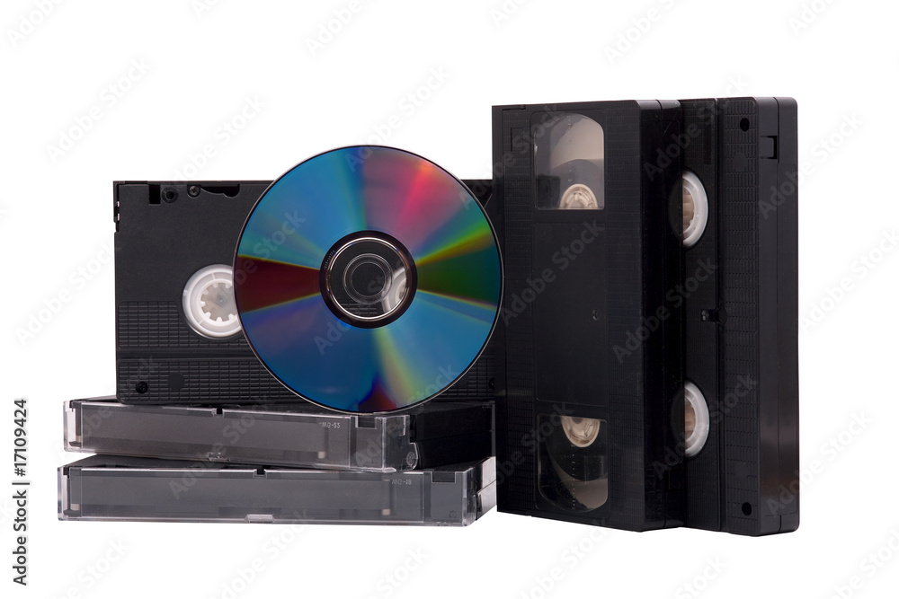 DVD disk and VHS tapes DVD disk and VHS tapes