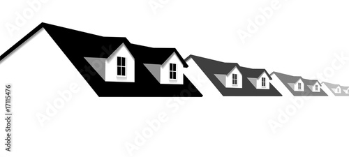 Home Row Houses Border with Dormer Roof Windows