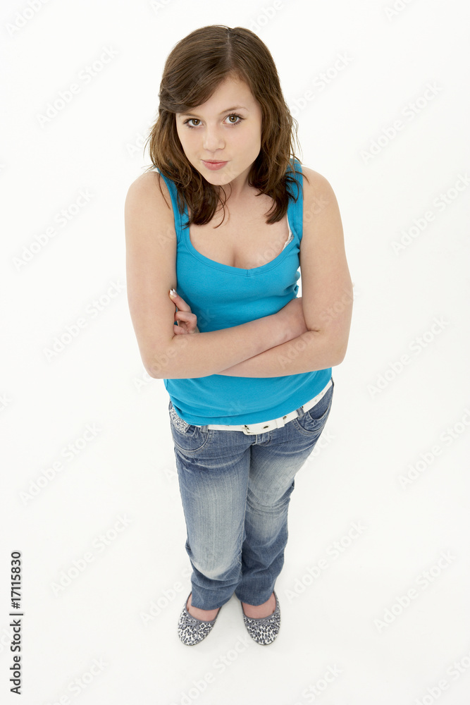 Fototapeta premium Full Length Portrait Of Young Girl