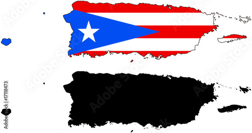 vector map and flag of puerto