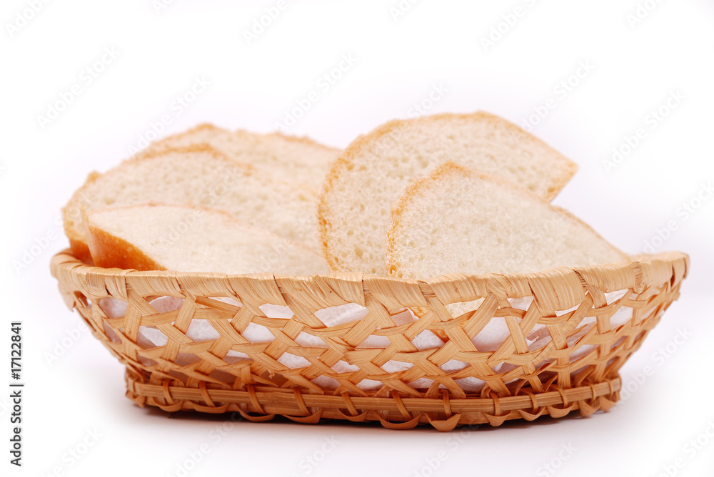 Slices of bread in a basket Slices of bread in a basket
