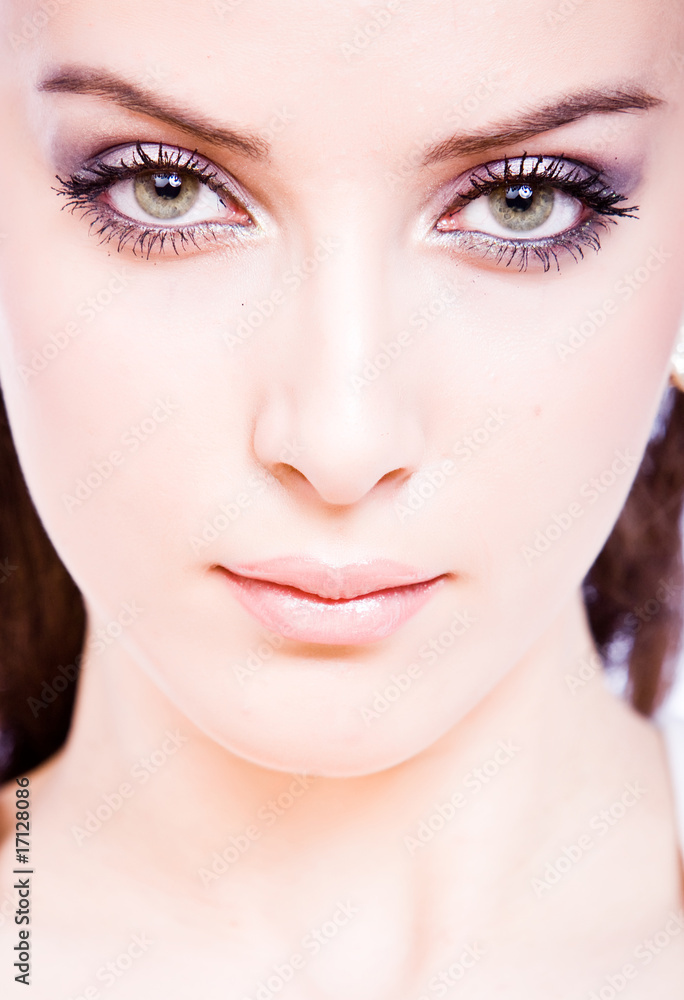thoughtful young woman with professional make-up thoughtful young woman with professional make-up