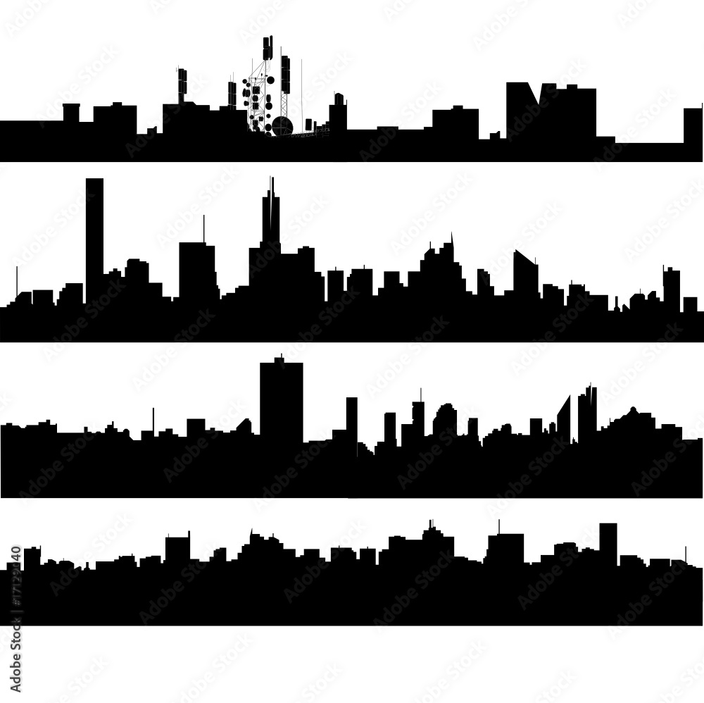 city silhouette set