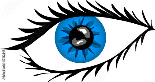 Blaues Auge mit Wimpern