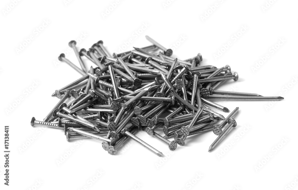 Heap of nails isolated Heap of nails isolated