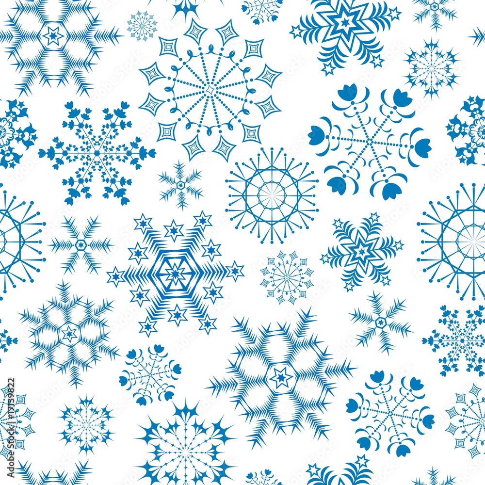 Seamless white-blue christmas pattern (vector) Seamless white-blue christmas pattern (vector)