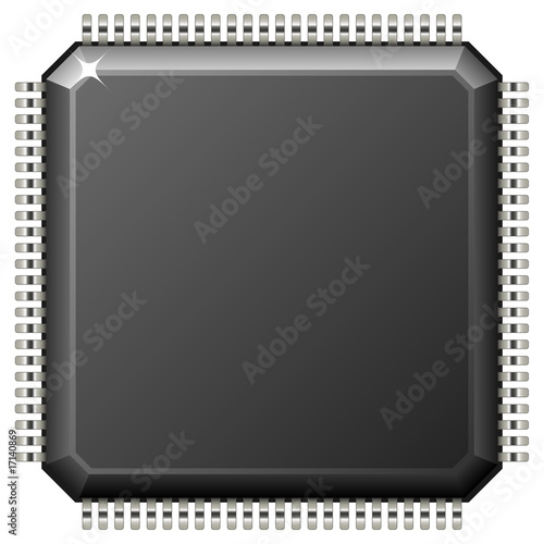 Vector illustration of microchip isolated on white background