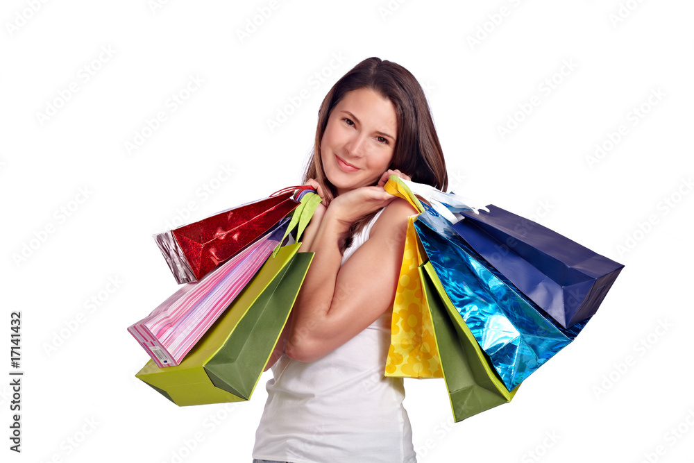 Young woman after shoppingtour
