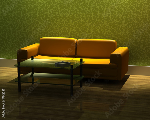 3d rendering modern sofa in living room