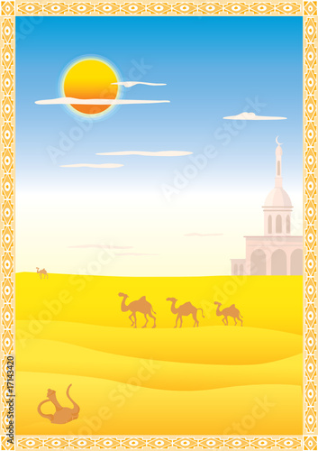 Landscape with camels