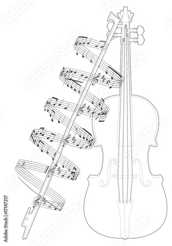 Vector violine with note