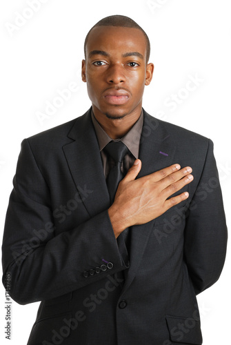 Business man taking an oath photo