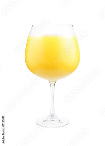 Orange juice in glass isolated on white