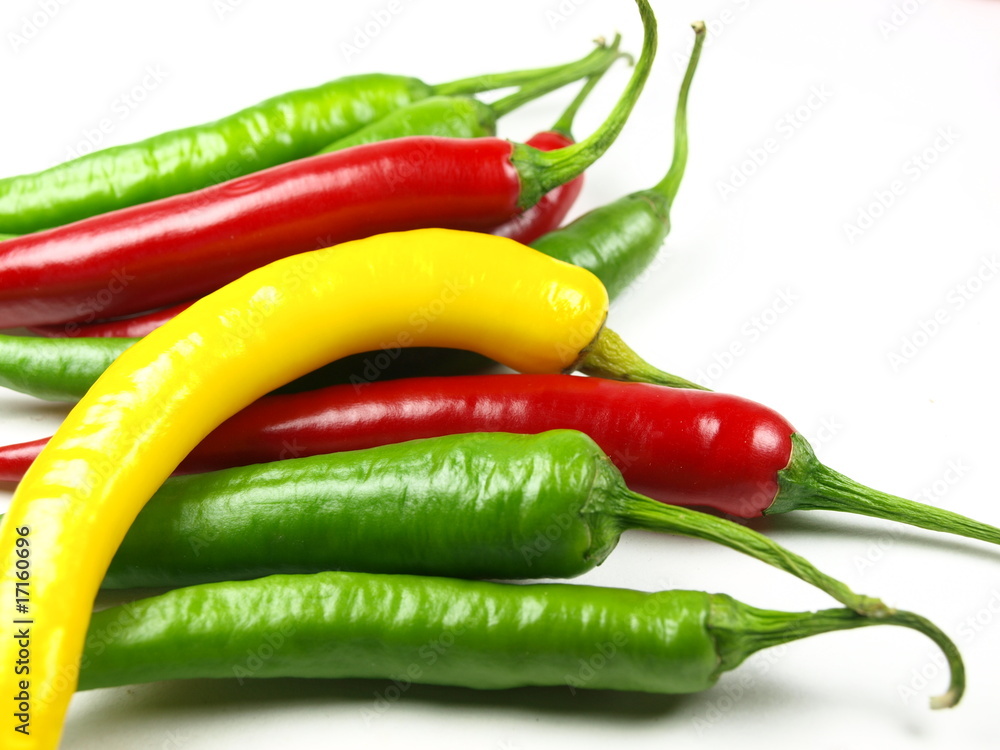 chili peppers on white background chili peppers on white background