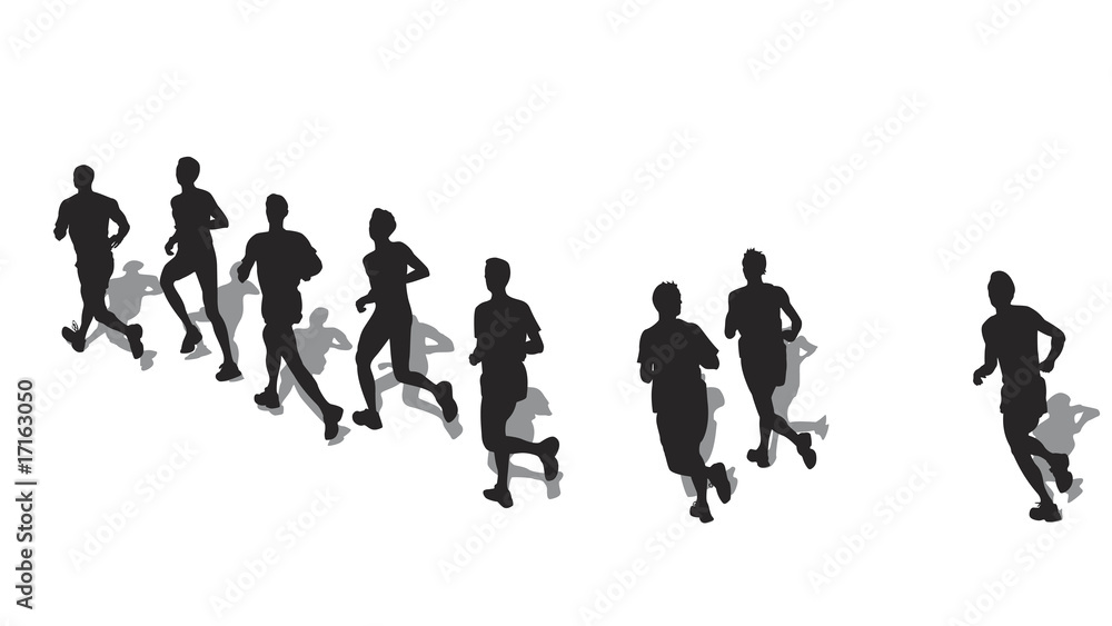 group of male marathon runners