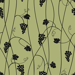 Wandcirkels Bloemenprints patronen Naadloos druiventros patroon vintage  © Khvost