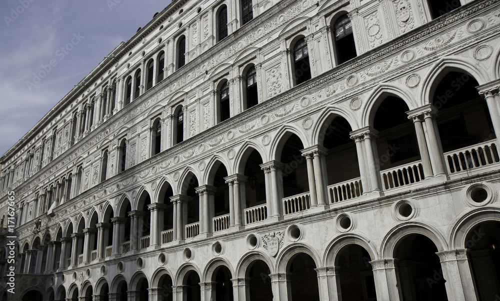 Marble facade of Doge's palace, Venice