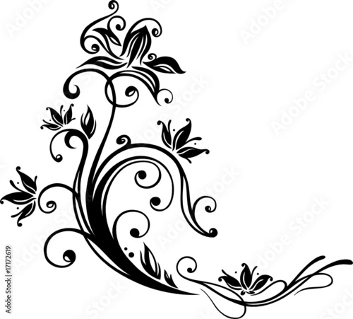 Blume, Ranke, abstrakt, floral, ornamental