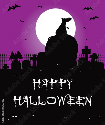 rat perched on gravestone in cemetry