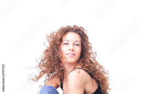 Smiling Woman isolated on white