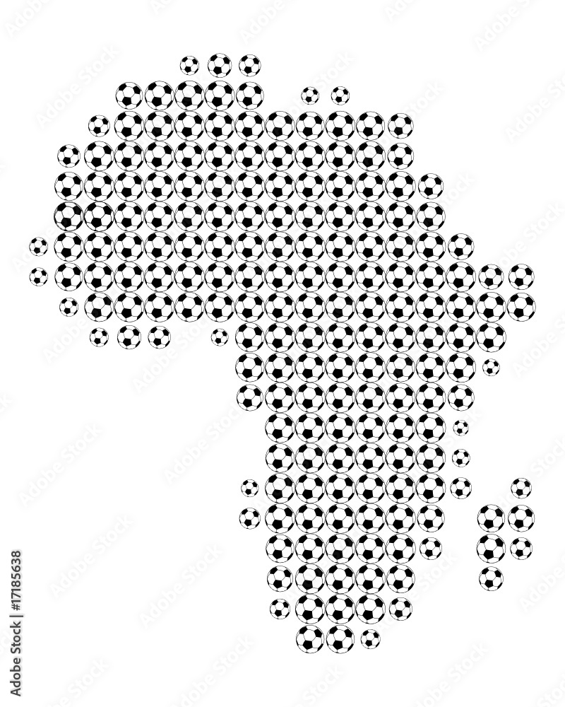 Karte von Afrika aus Fußbällen