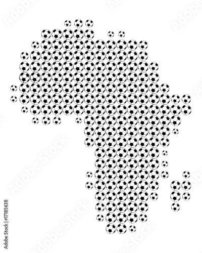 Karte von Afrika aus Fußbällen