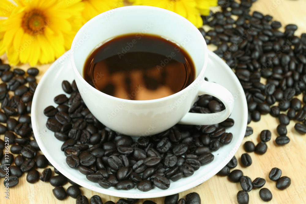 Black coffee with reflection Black coffee with reflection