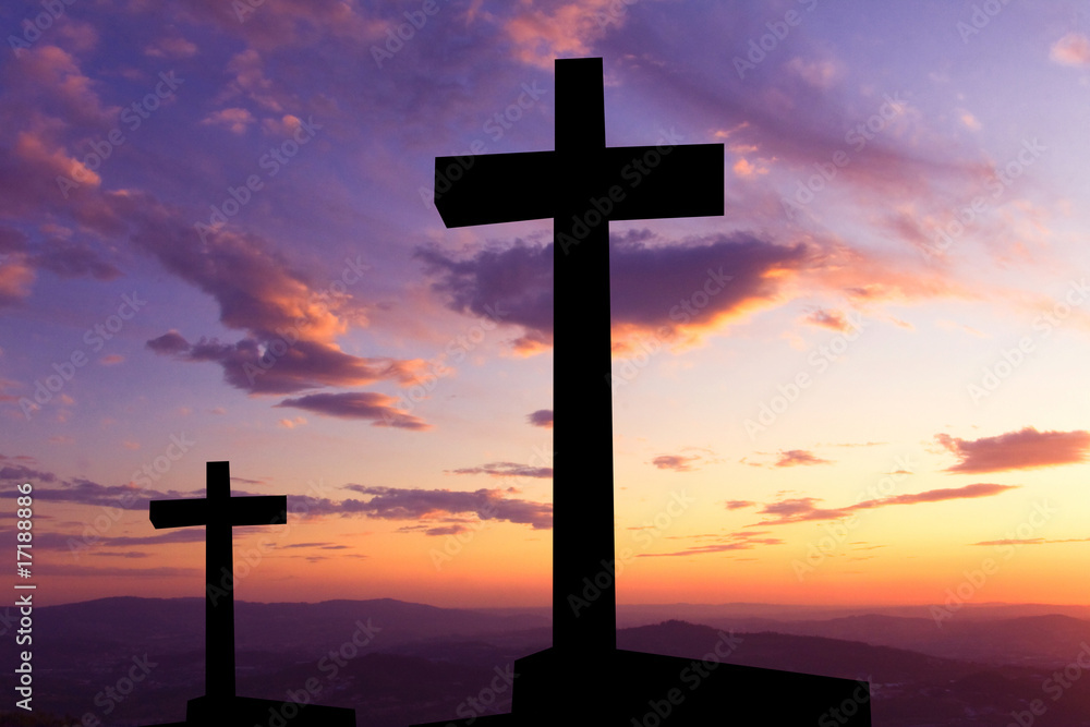 cross silhouette and the clouds at sunset cross silhouette and the clouds at sunset