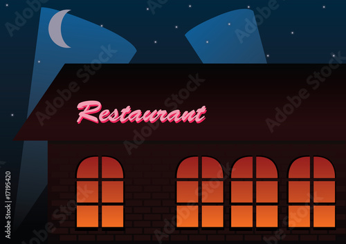 restaurant at night vector
