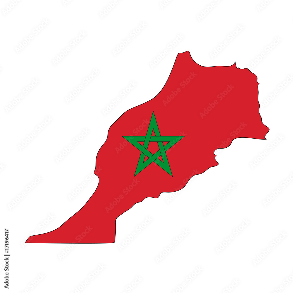 mappa bandiera Marocco Stock Vector