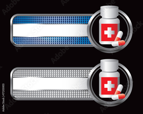 Medicine bottle on specialized banners