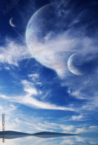 Sky in alien planet