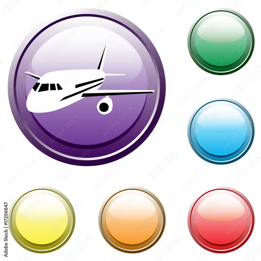 Set of the buttons. Trip. Vector.