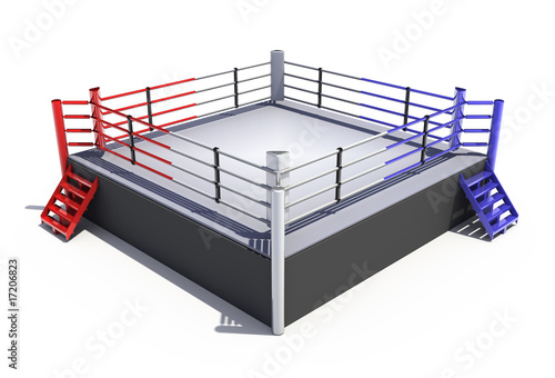 Canvastavla Boxing ring isolated on white background - 3d render