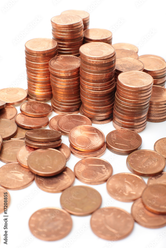 coins on white background coins on white background