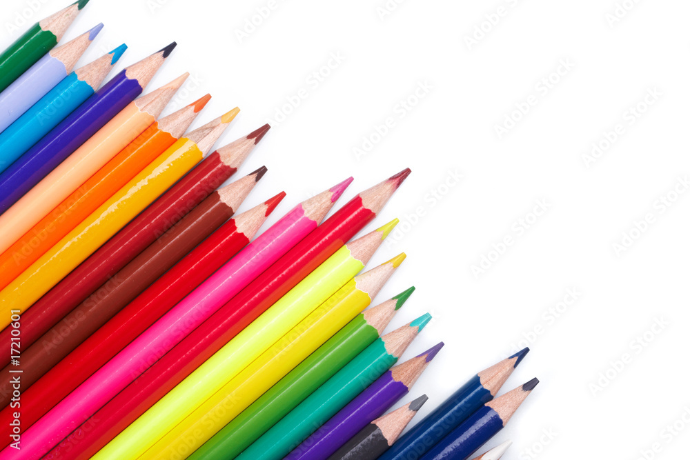Color pencils on white background Color pencils on white background
