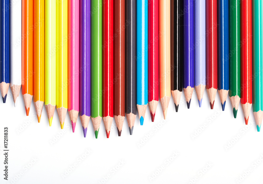Color pencils on white background Color pencils on white background