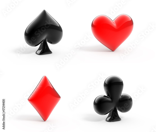 Glossy symbols of playing cards
