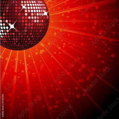 red sparkling disco ball