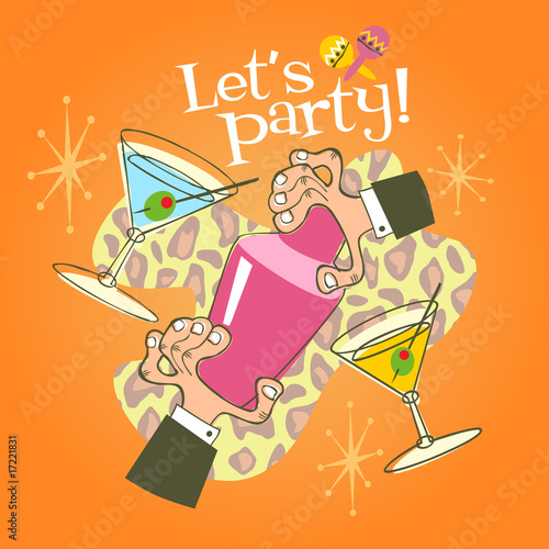 Cocktail party invitation card.