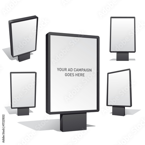 Set of blank outdoor billboards.
