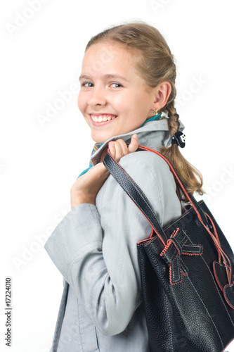 Beautiful girl with a bag