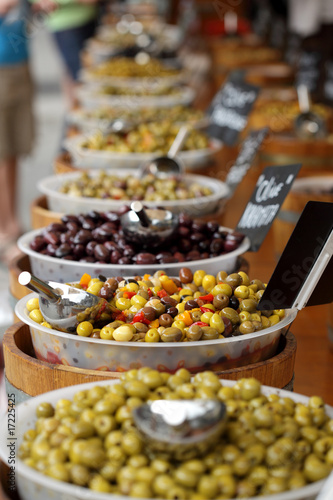 Olives on a French market stall